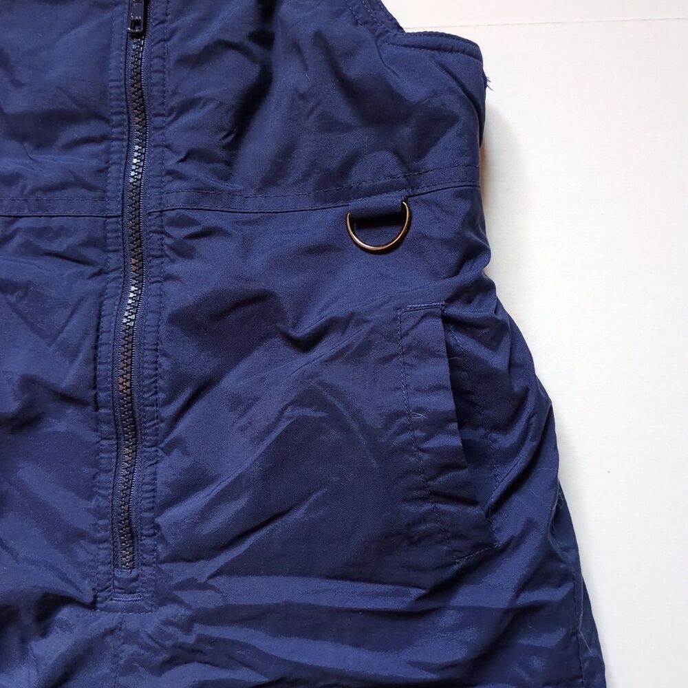 Lands End Snow Ski Pants Kids Size 5 Navy Blue Bibs Overalls Pockets 100% Nylon - Picture 3 of 11